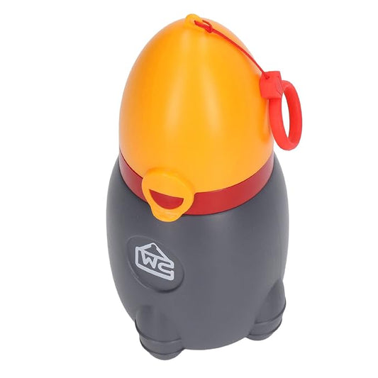 SUNGOOYUE Portable Baby Urinal Leak Proof Travel Potty PP TPE Silicone Triple Seal 19 X 8cm Emergency Car Toilet for Boys Toddler Potty Training Road Trips Outdoor Use (Vibrant Orange)