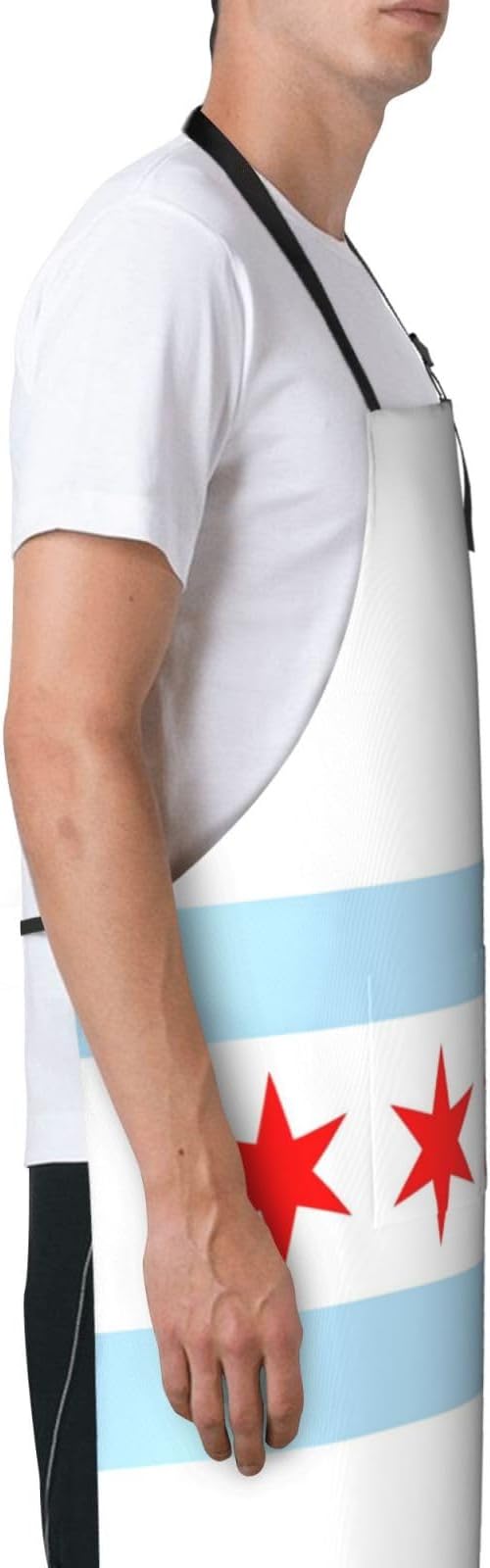 Cute Flag Kitchen Cooking Aprons for Women Men Adjustable Patriotic Flag Apron with 2 Pockets for Home Kitchen Garden