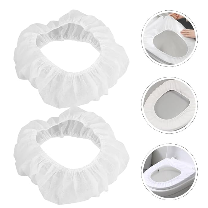 YARNOW 10pcs Disposable Toilet Seat Covers Lightweight Non-Woven Fabric Potty Training Liners and Adults Portable Waterproof Seat Covers for Airplane Trip and Public Restrooms