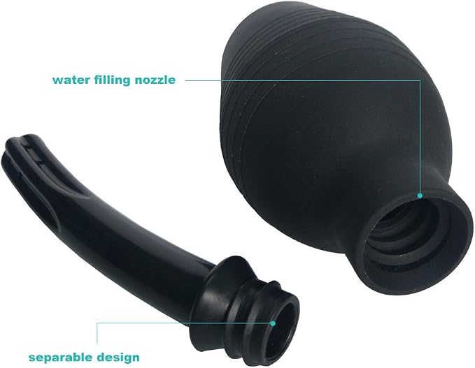 Abyclean Anal Douche Enema Bulb Vaginal Douche Enema Cleaner for Women’s or Man’s Health (310ml Black)