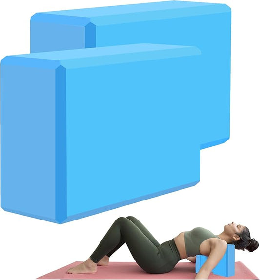 Yoga Block - Supportive Latex-Free Eva Foam - Soft Non-Slip Surface with Beveled Edges for Yoga, Pilates, Meditation - Yoga Accessories for Stability, Balance, Deepen Stretches