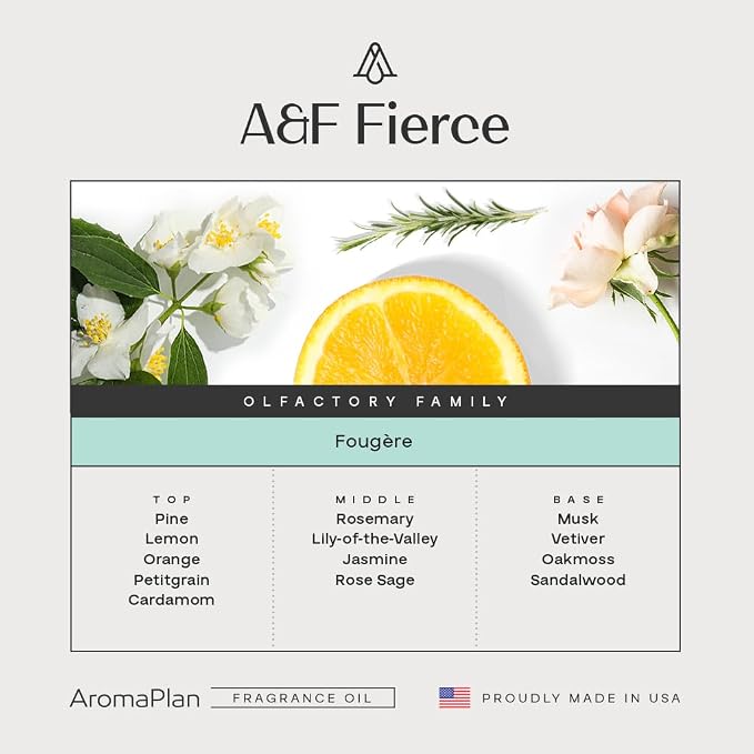 AromaPlan Hotel Scents, Inspired by A+F Fierce, 5 Fl Oz (148ml)-Home Luxury Scents & 5 Star Hotel Scents for Diffuser, USA Made, Bigger Bottle, Bolder Aroma & Longer Lasting