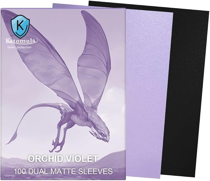 Orchid Violet Dual Matte Card Sleeves, Katomula 100PCS Card Sleeves for MTG, Standard Card Sleeve for PKM, Flesh & Blood