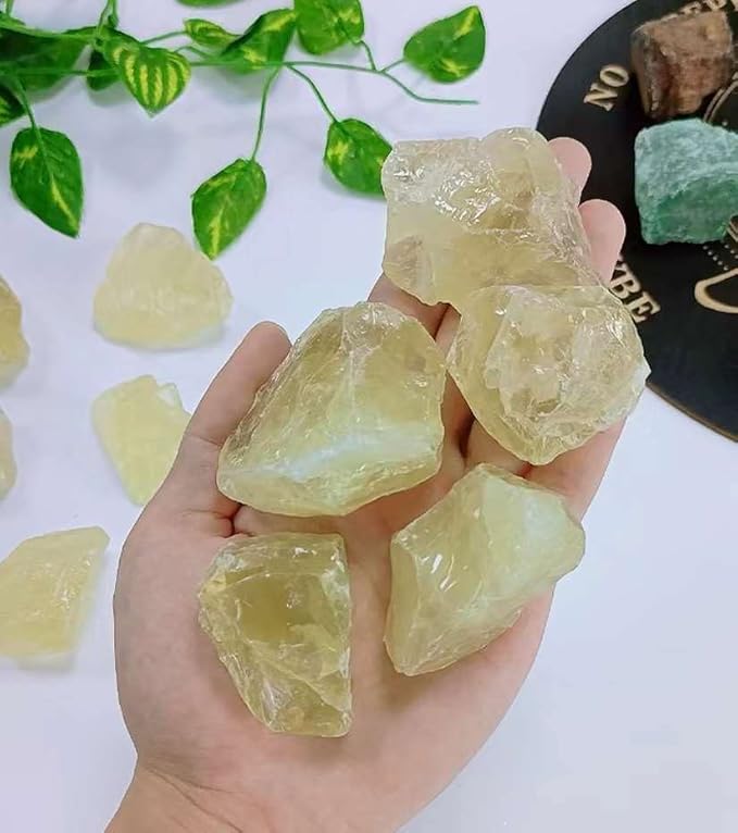 LAIDANLA Citrine 2" Natural Rough Stones Crystal Large Raw Crystals Bulk Healing Gemstones for Reiki Healing Tumbling Fountain Rocks Wire Wrapping Decoration 4PCS 0.55lb