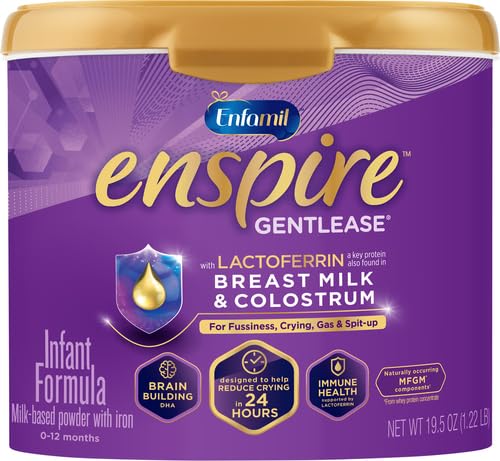 Enfamil Optimum Gentlease Baby Formula, Our Closest Formula to Breast Milk For Fussiness, Crying, Gas & Spit-up, Immune-Supporting Lactoferrin also found in Breast Milk, 19.5 Oz (Pack of 3)