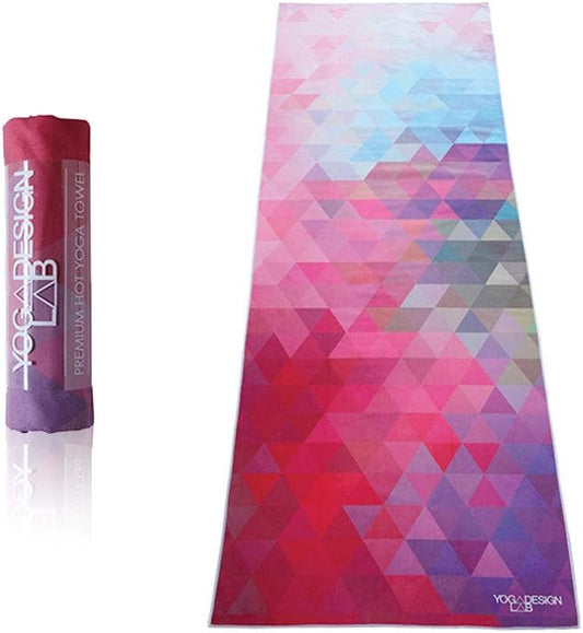 Yoga Design LAB | The HOT Yoga Towel | Premium Non Slip Colorful Towel | Designed in Bali | Eco Printed + Quick Dry + Mat Sized | Ideal for Hot Yoga, Bikram, Ashtanga, Sport, Travel