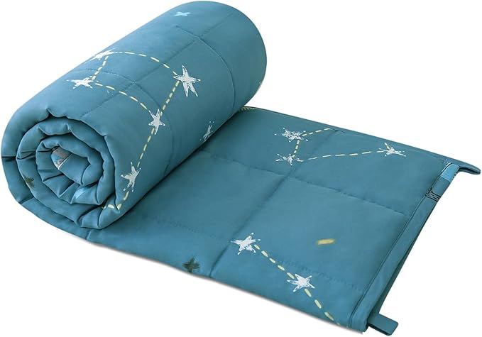 Sivio Weighted Blanket, Cotton Heavy Blanket for Calm, Soft and Breathable Weighted Throw, Moon and Star, 36" x 48" 3lbs