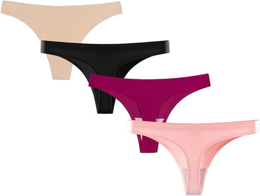 Womens Low Waist Camel Toe Underwear Seamless Thongs No Show Camel Proof Thong Panty Liners Workout G-Strings