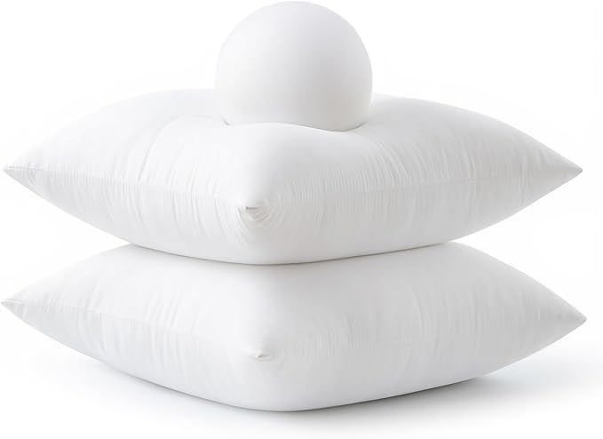 MIULEE 22x22 Throw Pillows Inserts 4 Pack, Decorative Pillows for Couch Bed | 100% Virgin Filling, Full and Fluffy, Lumbar, Back and Neck Support