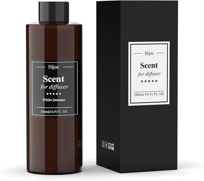 White Jasmine Essential Oil for Aroma Diffuser,Luxury Hotel Scent Refill for Waterless Diffusers,Reed Diffuser,Long-Lasting Fragrance Oils,500ml(16.9fl oz)