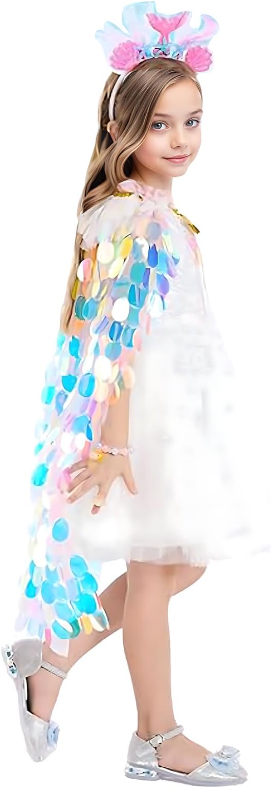 FKKFYY Rainbow Cape Cloak for Girl Princess