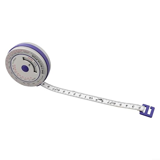 BMI Body Mass Index Tape Measure, Retractable Design with Lock Button, Plastic Material for Diet Fitness Tracking, 150cm/200cm Options(blue)