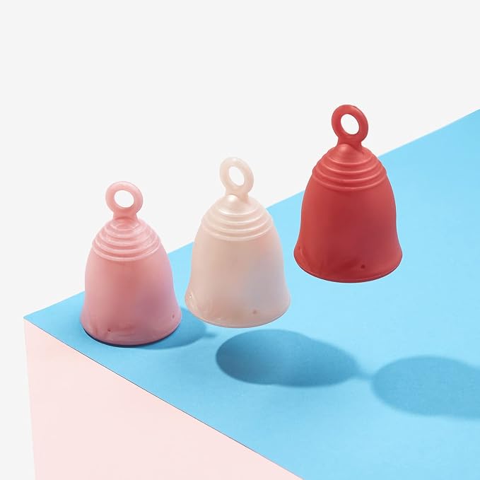 Peachlife Silicone Ring Menstrual Cup | Pull Stem Loop for Easy Removal | Reusable for up to 10 Years of Leak-Proof, Comfortable Period Protection | Large, Medium Firm Peachcup
