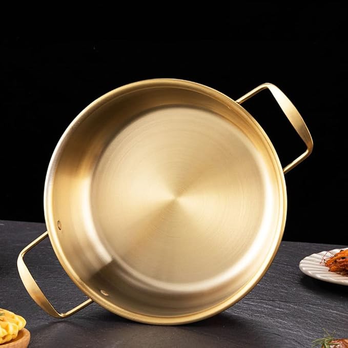 Kichvoe Stainless Steel Noodle Pot with Lid Portable Korean Ramen Pot for Soup Porridge and Noodles 9.76 X 7.08 X 3.93 in Lightweight Kitchen Cookware for Camping Hiking and Picnic