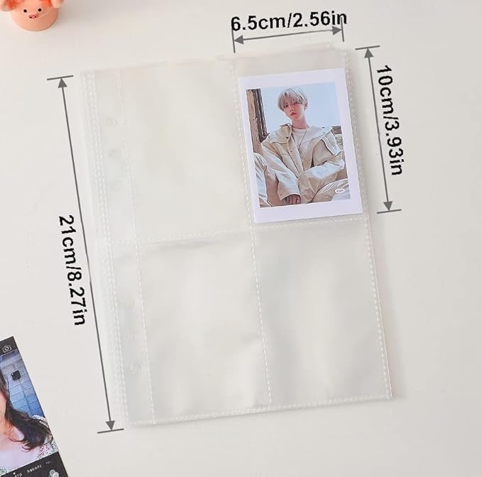 Kpop Photocard Binder 3 Inch Kpop Photocard Holder Book with 50pcs Holographic Card Sleeves &Kpop Photocard Korean Stickers, A5 Binder Photocard Album with 200 Pockets 25pcs Inner Page