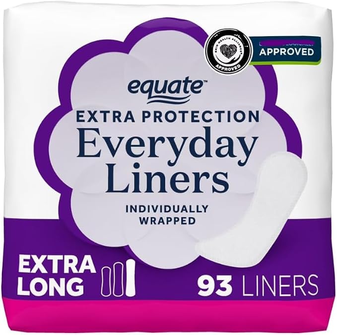 Equate Extra Protection Everyday Panty Liners, Extra Long Length, Unscented, 93 Count