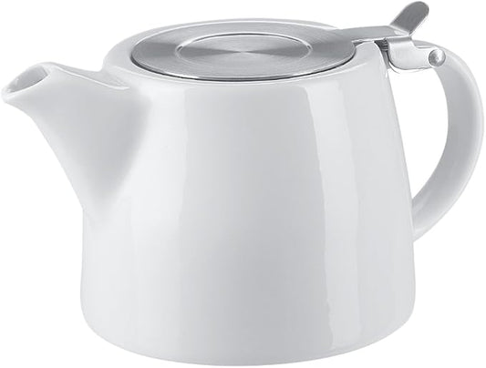 Belinlen 18 oz Tea pot with infuser and SLS lid (White)