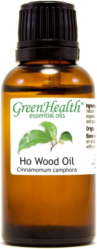 Ho Wood Essential Oil - 1 fl oz - 100% Pure & Natural - Amber Glass Bottle w/Euro Dropper - GreenHealth