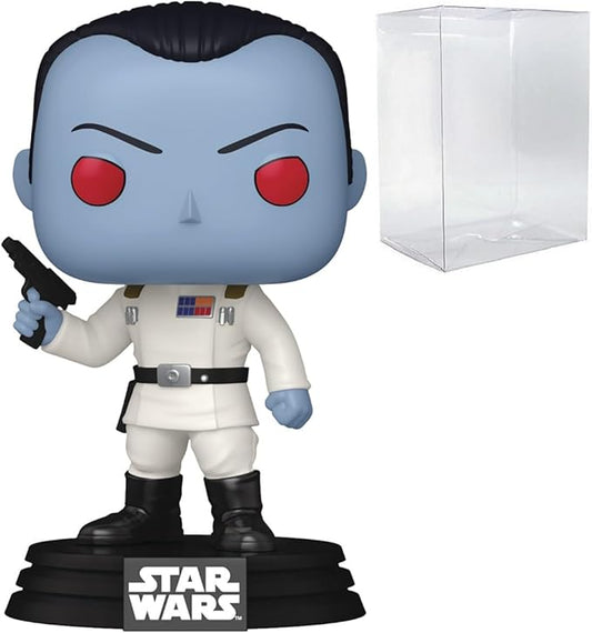 POP Star Wars: Ahsoka - Grand Admiral Thrawn Funko Vinyl Figure (Bundled with Compatible Box Protector Case), Multicolor, 3.75 inches