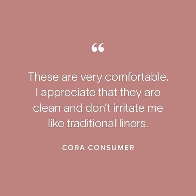 Cora 100% Organic Cotton Topsheet Period Liners (42 Regular Period Liners)