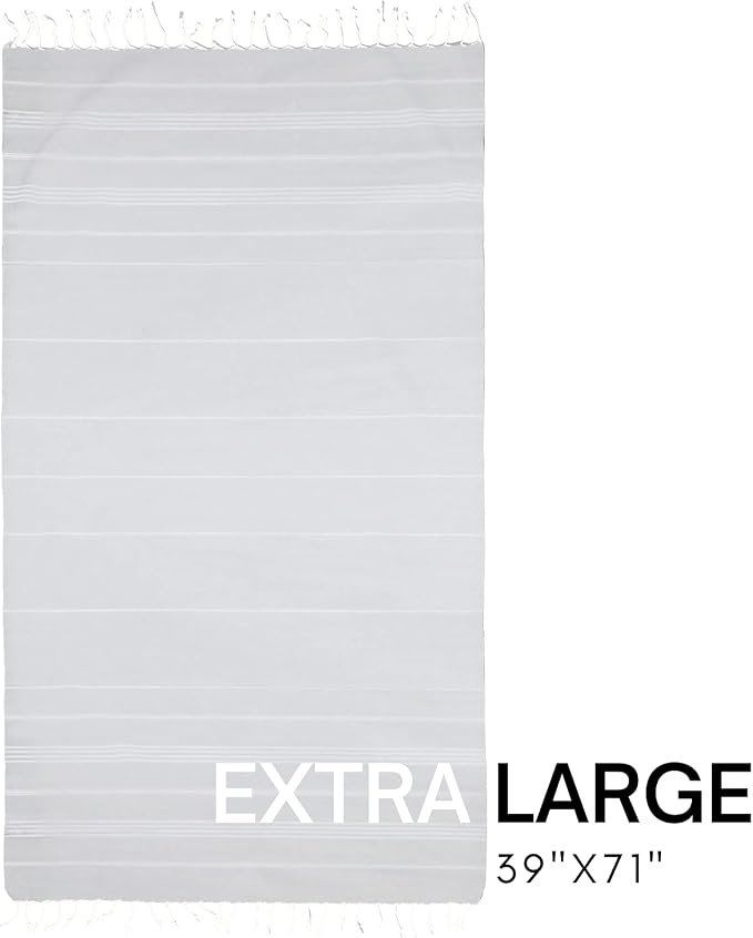 BAY LAUREL Turkish Beach Towel with Travel Bag 39 x 71 Quick Dry Sand Free Lightweight Large Oversized Towels Light