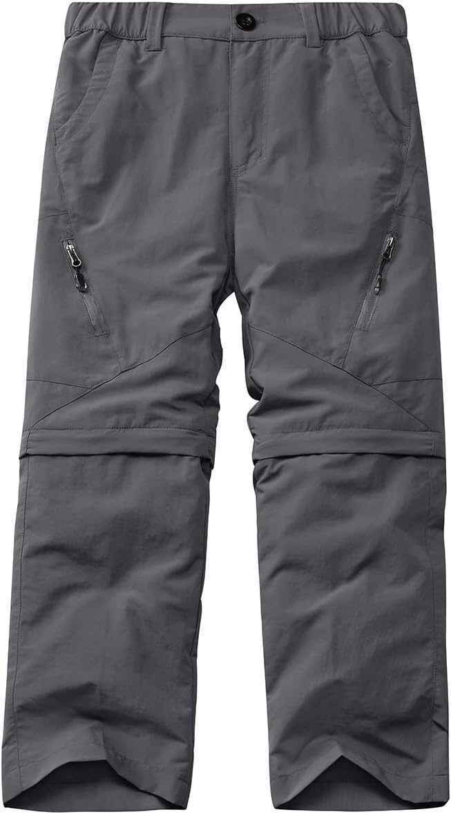 linlon Kids' Cargo Pants, Boy's Casual Outdoor Quick Dry Waterproof Hiking Climbing Convertible Trousers #9016
