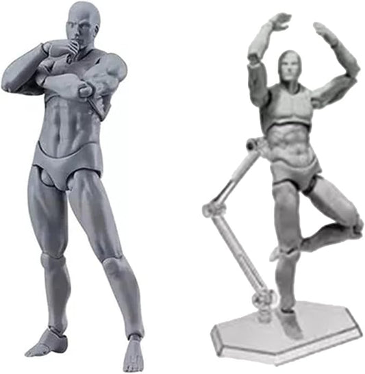 PVC Drawing Figure Action Mannequin, PVC Drawing Figure Model Drawing Figure Mannequin, Action Figure Body, for Sketching, Painting, Drawing, Female Artist (Male) (Man #13)
