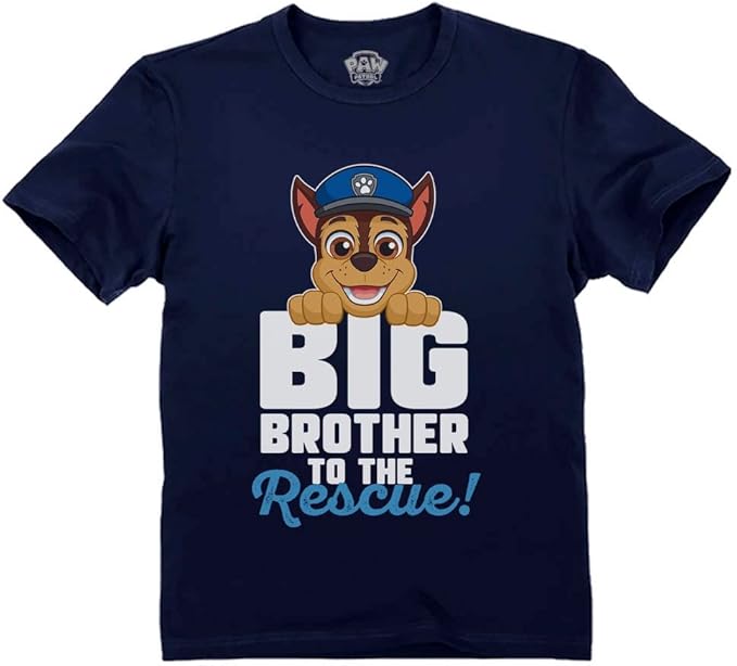 Big Brother Paw Patrol T-Shirt for Toddlers - Featuring Rubble, Chase, & Marshall - Sibling Gift Shirt