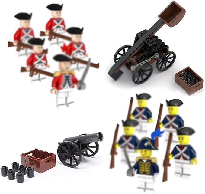 Mini 14Pcs Collectible Revolutionary War City Soldiers Set with Weapons,Desktop Birthday Gifts for Boys and Girls