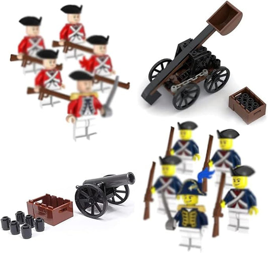 Mini 14Pcs Collectible Revolutionary War City Soldiers Set with Weapons,Desktop Birthday Gifts for Boys and Girls