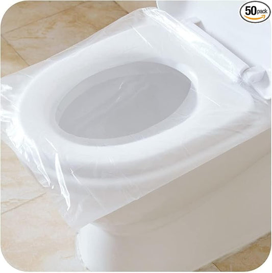 Luckyrao 50 PCS Travel Disposable Toilet Seat Cover Waterproof Portable WC Pad Toilet Mat For Baby Pregnant Mom,Independent Packing