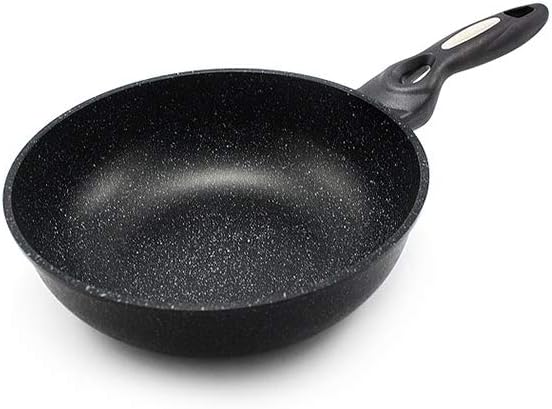 Marble Coated Cast Aluminum Non Stick Frying Wok (26cm / 10 Inch)