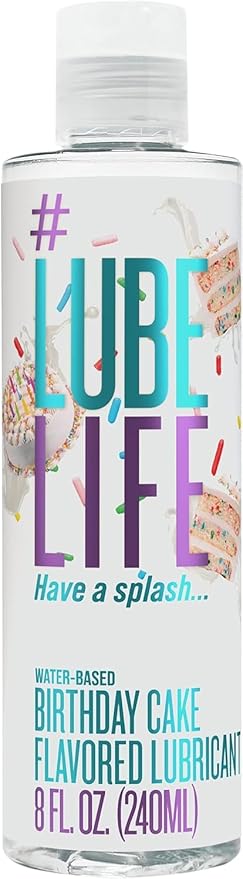 LUBELIFE Water-Based Birthday Cake Flavored Lubricant, Personal Lube for Men, Women and Couples, Made Without Added Sugar, 8 Fl Oz