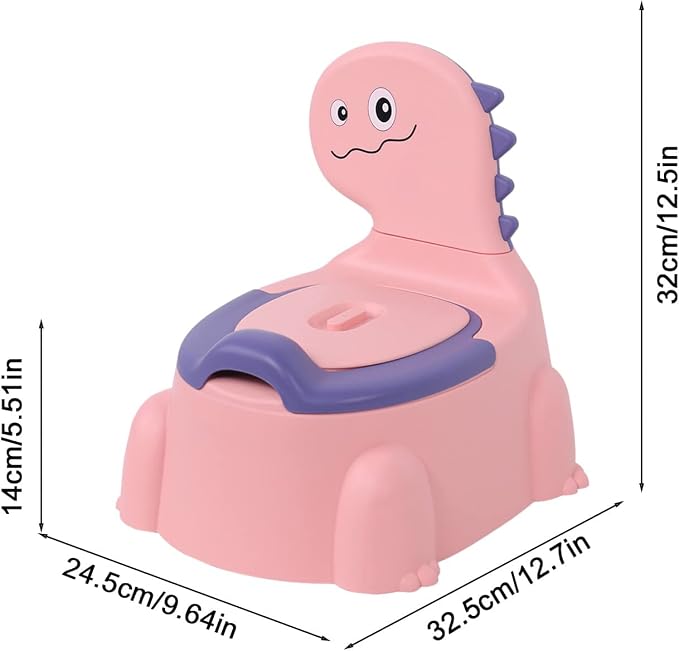 Potty Training Toilet, Dinosaur Potty Training Toilet Seat, Separated Dinosaur Training Potty for Toddlers with Non-Slip Rubber Mat Backrest, Portable Potty Chair for Boys and Girls Travel