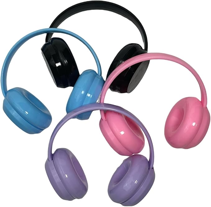 3pcs Doll Accessories Set for 17cm Doll Included Headphones, Canvas Shoes and Mini Gradient-Lens Glasses, Trendy Dress Up Accessories for 6.7 Inches 1st/2nd/3rd Gen Figures (Headphone Set - Pink)