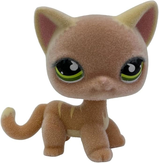 Custom Flocked Pet Shop Toy Fuzzy Animal Figure Short Hair Cat Kitty Kitten Deer OOAK (#525)