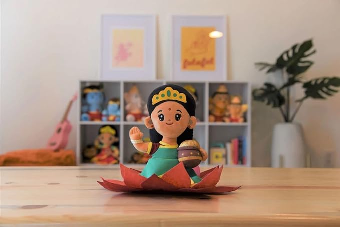 MODI TOYS Laxmi Devi Collection - Mantra Singing Plush Toys and Book | Ideal for Newborns, Infants, Toddlers, Grandparents | Best for Diwali, Baby Shower, Birthday, Housewarming