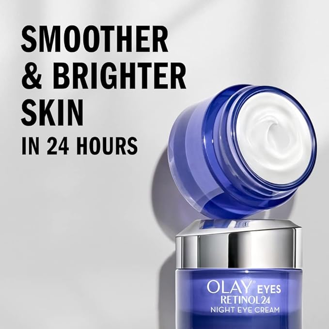Olay Regenerist Retinol 24 Night Eye Cream, 0.5oz + Whip Face Moisturizer Travel/Trial Size Bundle