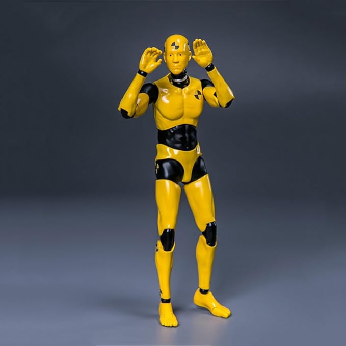 1:12 Scale Male Figure Body 6in Flexible Yellow Testman Crash Test Dummy Action Figure Doll Miniature Figure Collection