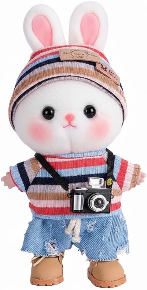 5set 17cm Dolls Clothes Outfit Set - Casual Style Costumes for Doll Figures, Camera Set,Have a seat Clothes - 6.7 Inches Cute Dolls Daily Refill,Gifts for 17cm Doll Lovers (Style-G)