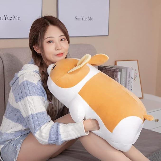 Plush Corgi Dog Shiba Inu Dog Plush Pillow Stuffed Animal Kids Plush Toy Pillow (Shiba Inu, 60cm/23.6in)
