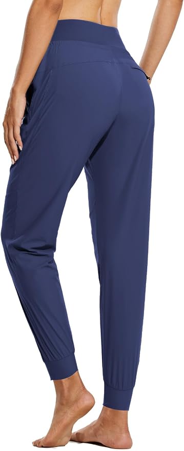 baleaf Womens Lightweight Hiking Pants Water Resistant Quick Dry Joggers with 5 Zipper Pockets UPF 50+ for Travel Hiking