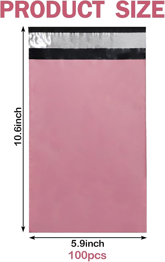 100Pcs Pink Sanitary Napkin Disposal Bags,Feminine Hygiene Disposal Bags for Tampons and Pads,Sealed Opaque for Privacy,Waterproof and Leak-Proof,Odor-Blocking,Self-Sealing Seals,5.9x9 Inch