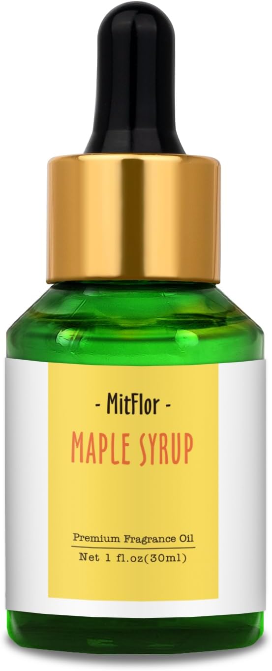 MitFlor Maple Syrup Fragrance Oil, 30ml Scented Essential Oils for Diffuser, Premium Fragrance Oil for Candle Soap Making, Sweet Fall Scent for Home Fragrance
