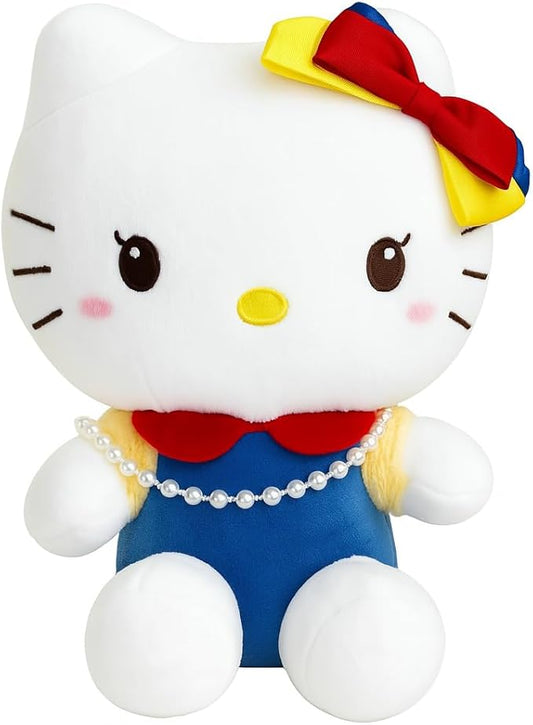 AlphaDesignLuxe Kitty Plush 10” Collectible Kitty Plushie Cute Stuffed Animal Toy Adorable Kawaii Doll (Pearls Classic)