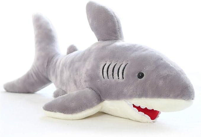 Stuffed Shark Animal Plush Toy 16 Inch Long Great White Animal Stuffed Plushies Super Soft Cute Cuddly Pillow Cushion Stuff Dolls Gifts for Children Kids Boys Girls Room Decor Bedtime, 16Inches