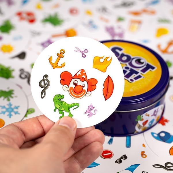 Asmodee Spot It! Classic Card Game (2024 Refresh) - Eco-Sleeve Edition, 5-in-1 Visual Perception Game for Quick Reflexes and Family Fun, Ages 6+, 2-8 Players, 10 Minute Playtime
