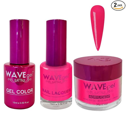 WAVEGEL Soak-Off Gel, Nail Lacquer & Acrylic/Dip Powder Matching Set - Princess Collection - #85 Rose Field