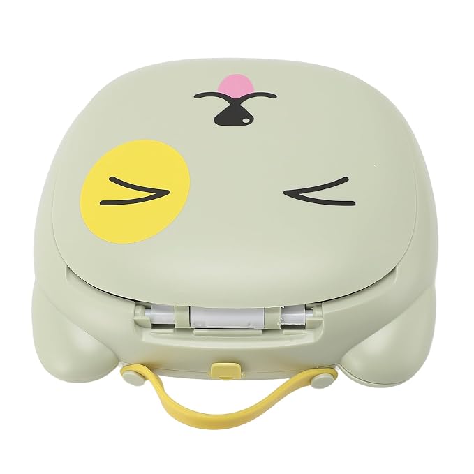 Semme Portable Foldable Travel Potty with Storage Bag Ideal for Car Camping Travel Lightweight Proof Cartoon Design for Easy Use (Green)