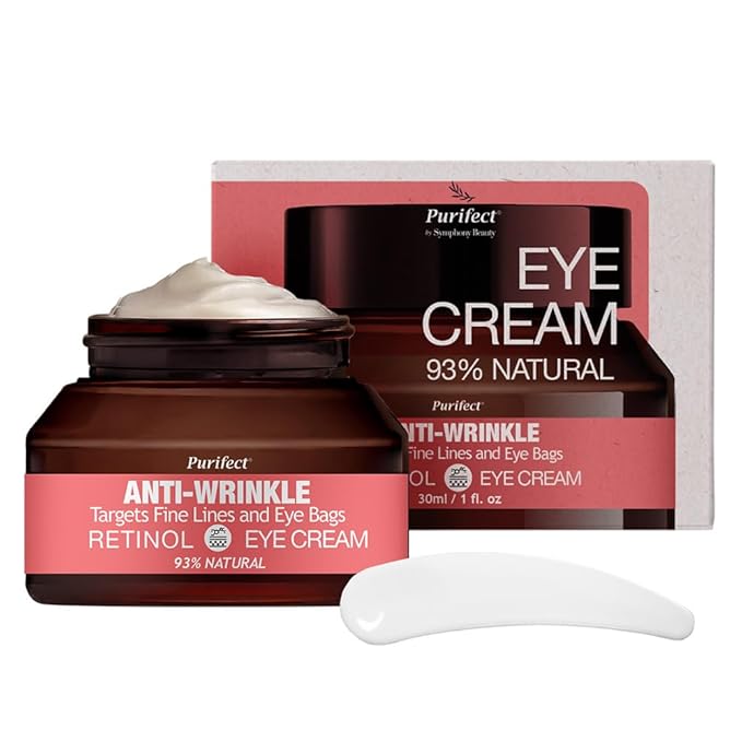 Purifect Anti-Wrinkle Retinol Eye Cream for Anti-Aging Support - Hydrating Under Eye Cream Treatment for Women & Men, Targets Fine Lines & Bags, Balances Skin Hydration, Use Day or Night - 1 fl oz